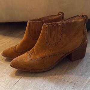 Madewell Tan Suede Ankle Booties